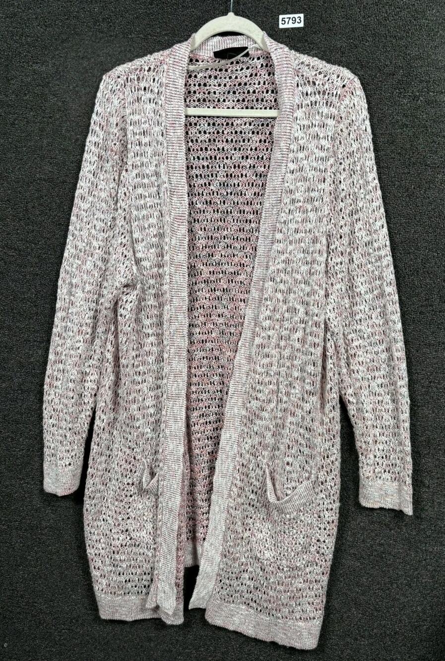 Lane Bryant Loose Knit Open Front Cardigan Womens Sz 18/20 Burgundy Long sleeve